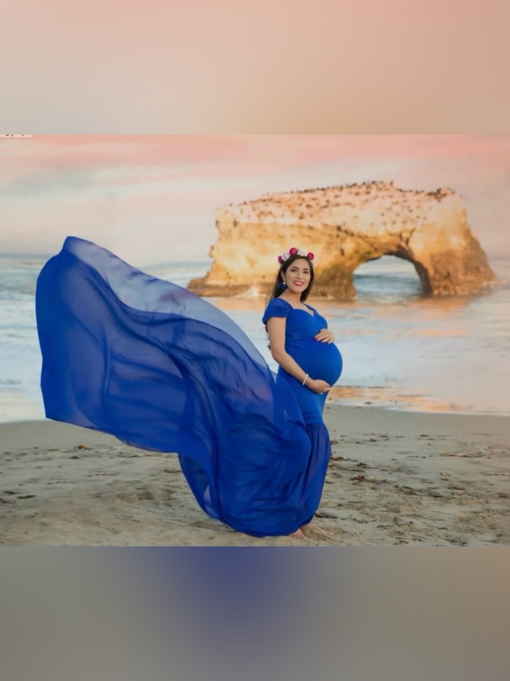 Elegant Blue Maxi Dress (Maternity)